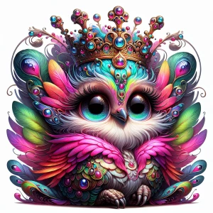 A whimsically regal Zorthian monarch, its cartoonish features br...