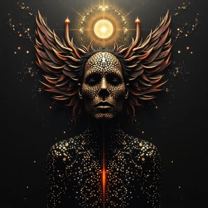 Design a rap album cover titled "Dark Matter" for artist Maria M...