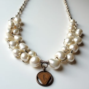 A bold, avant-garde necklace featuring irregular freshwater pear...