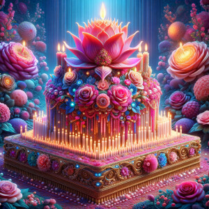Craft a digital artwork that dramatically amplifies the colorful...