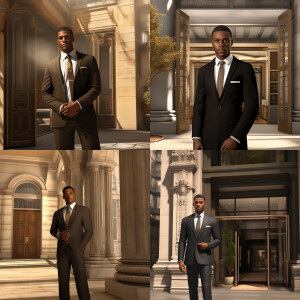 3D image of a Handsome LIGHT SKIN African American young man who...