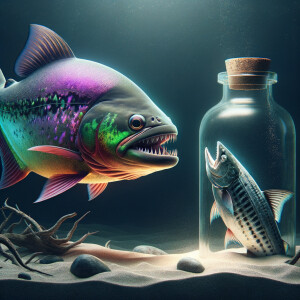 Realistic
Ocean
Purple neon green piranha
Looking at a barracud...