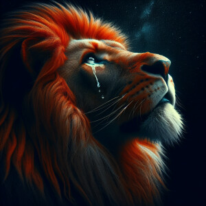 Mufasa and  gazing upwards at the starry night sky. Mufasa's exp...
