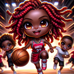 create a gorgeous hyper realistic chibi African American with Ru...