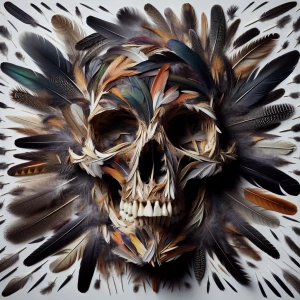 skull  formed ftom feathers