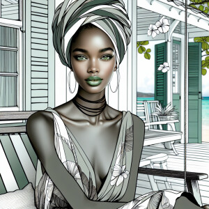 Create an enchanting image showcasing a light-skinned African Am...