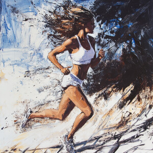 A woman running