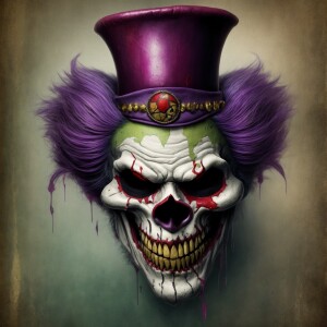 a high-resolution image of an evil clown skull for your tattoo d...