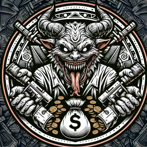 Create a bold cartoon horror themed mascot extremely detailed li...