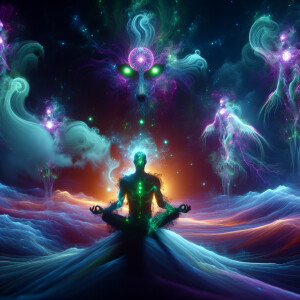 Imagine a canvas where the whispers of ghosts and the glow of ne...