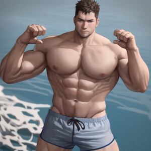 A man of Russian nationality about 30 years old, pumped up, in s...