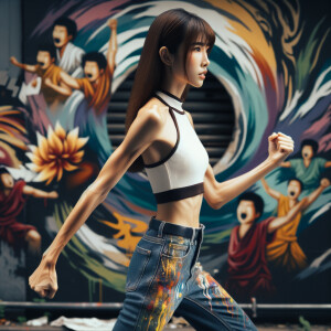 Very thin Athletic Thin skinny Attractive, Asian teenage girl, l...