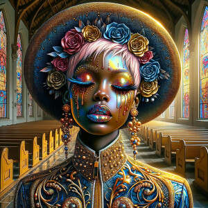 Full image view ultra realistic psychedelic airbrush glossy oil...