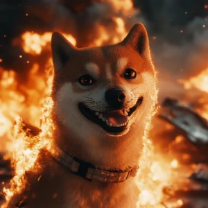 DOGE meme..smiling at camera while everything burns, in GTA San...