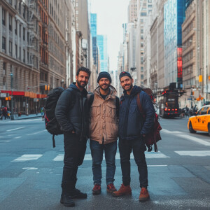 3 guys. Two portuguese and a Brazilian lost in NYC