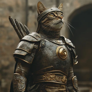 Cat in gladiator role GTA style