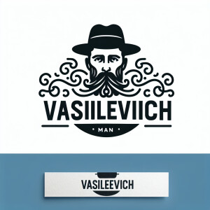 Нарисуй лого с фамилией Vasilevich для мужчины