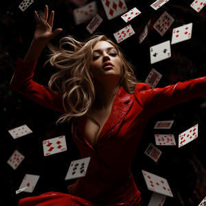 (playing cards:1.2), magic, magician,(1girl:1.3) posing, playing...