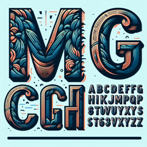font voluminous « m g m d c h » no mistakes, just these letters...