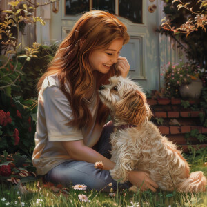 Photorealistic image, high resolution. Light ginger haired femal...