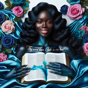 Create an image of an ultra-light-skinned African-American woman...