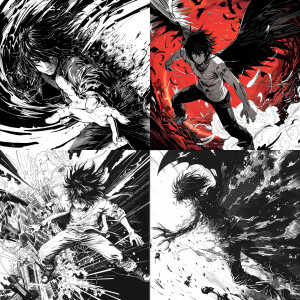 Generate the anime Air Gear in Manga in Death Note style.