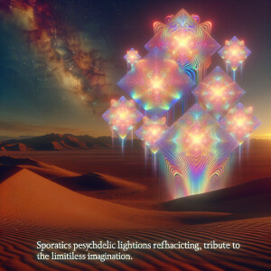 images of mirage or localized psychedelic light refractions in t...
