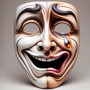 Bizarre smile now cry later mask