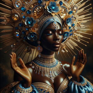 Create an illustration that embodies spirituality and a deep con...