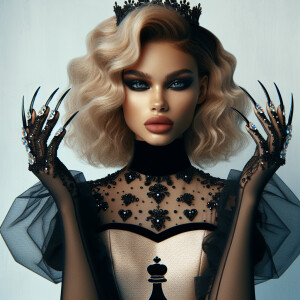 Full body photo head to toe. Theme queen of hearts chess pawn em...