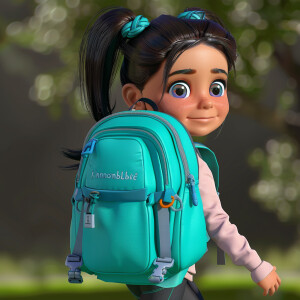 Create a realistic ultra 4d picture of a doe eyed child with a t...