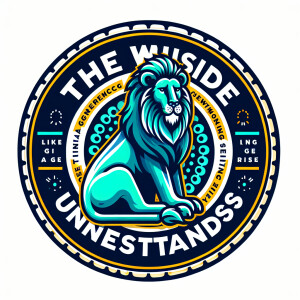 draw a social media logo with a lion in the middle and a caption...