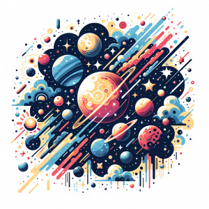 White background, pretty celestial vector art illustration, cele...