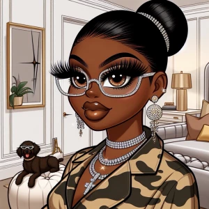 Create an image of a modern African-American, Betty Boop reimagi...