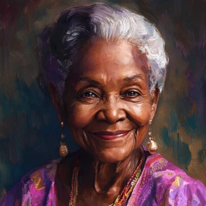 Create an image of Old African American lady depicting of a grandmother