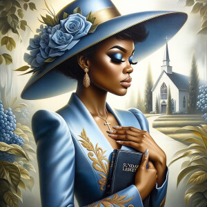 Render an airbrush oil painting of an African American woman wit...