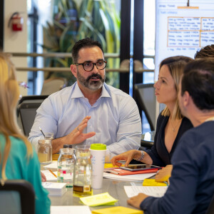 Employees are participating in a corporate training session.