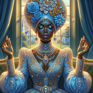 Create an illustration that embodies spirituality and a deep con...