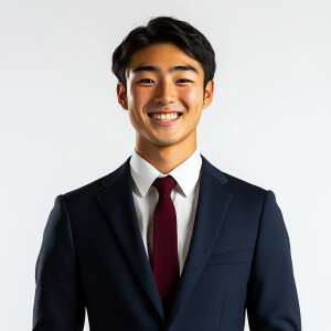 Create an image of a young, tall, and skinny Japanese man, aged...