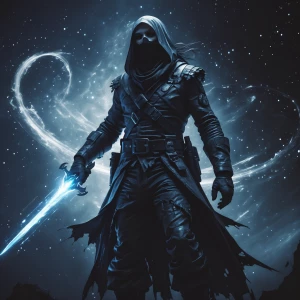 In the eerie depths of space, a spectral galactic pirate looms i...