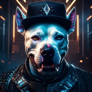 white pitbull face, extremely aggressive, rabid, showing sharp t...