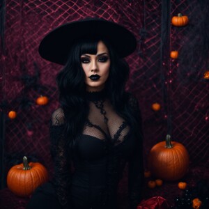 Sexy goth futanari, with black fishnets
