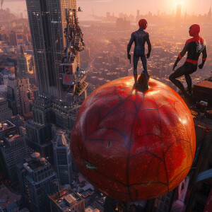 Visualize an awe-inspiring, hyper-realistic scene where a giant,...