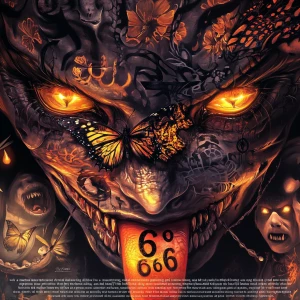 "A surreal, highly detailed digital painting of a monstrous face...