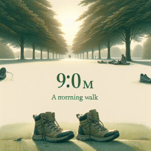 9:00 Прогулка** - картинка парка, деревьев или ботинок на прогул...