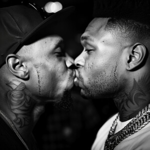 Tristan Wilds and 50 Cent kissing