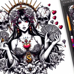 Shaped Logo
 brand name [Dead Hearts & Butterflies]
Anime logo
E...