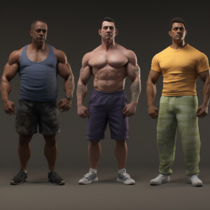 Create a realistic and detailed description of a diverse group o...