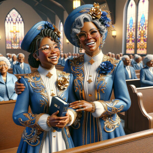 Adjust the 3-D realistic image to depict the African-American gr...