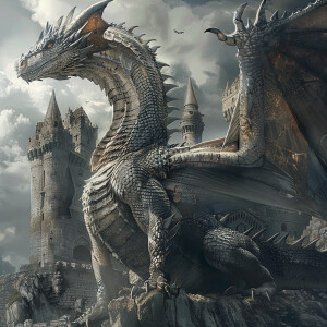 Дракон рядом с замком